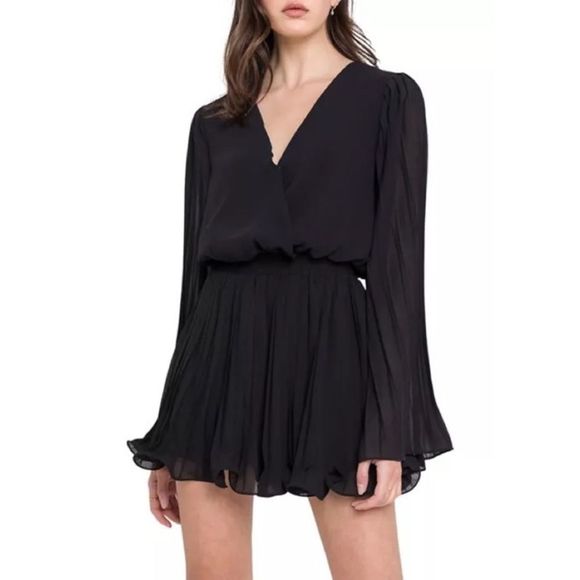 NWT Endless Rose sz sm chiffon pleated romper - Picture 1 of 6